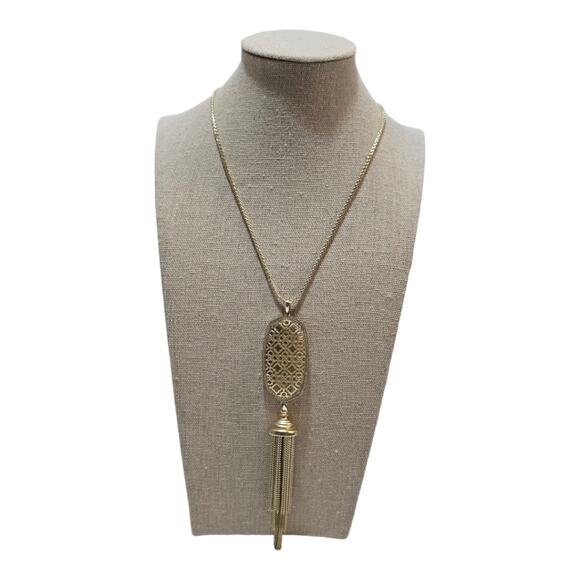 Kendra Scott Benning Gold Plated Tassel‎ Necklace - Picture 4 of 7